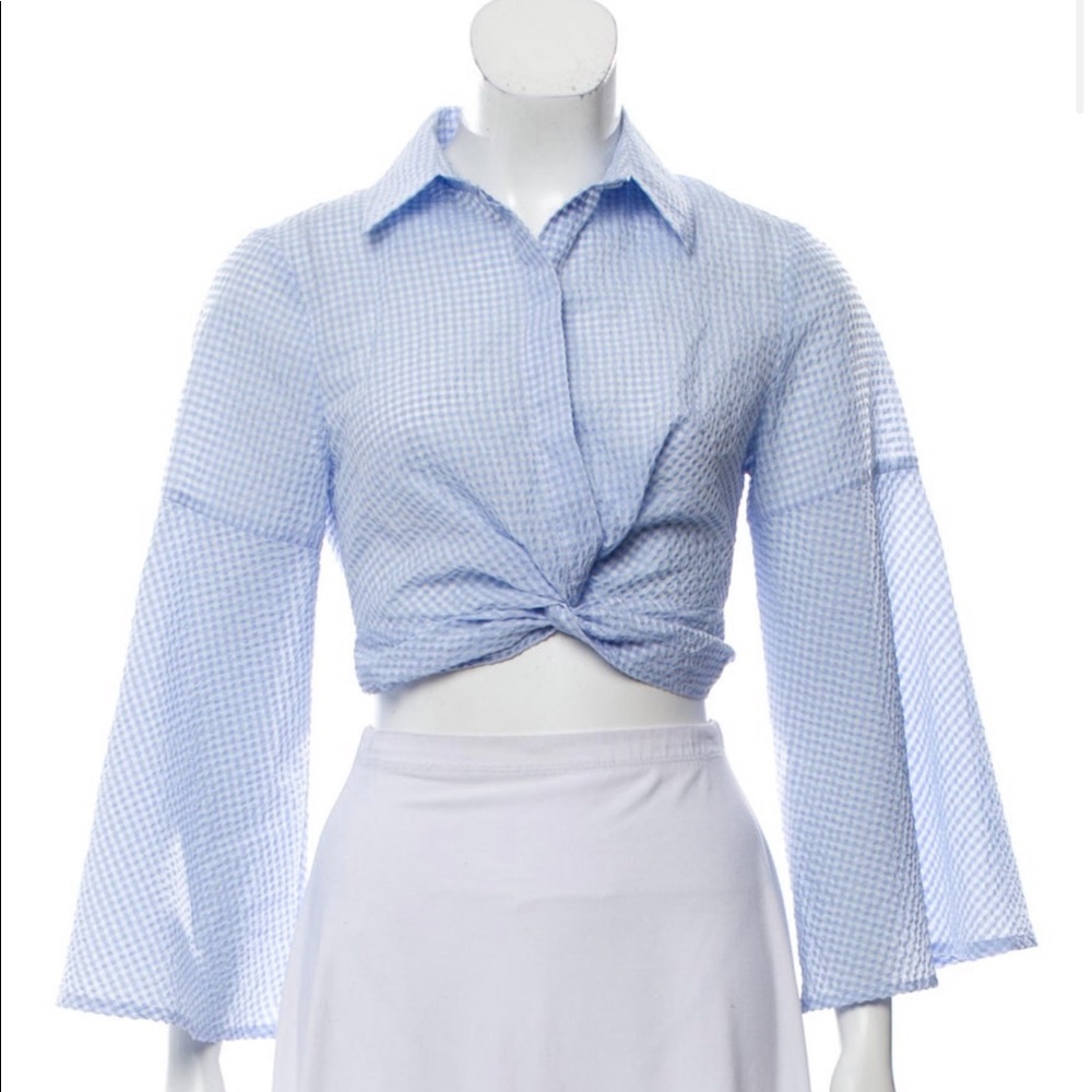 Ganni crop shirt in size S